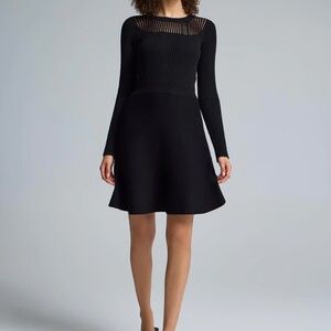 Sheer Yoke Flared Dress